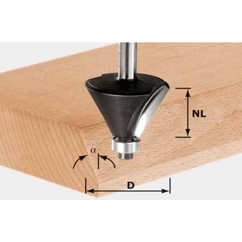 Festool HW S8 D38,5/23/30° Freesbit Fasefrees 30° + lager S 8mm 38,5x25,7mm - 491133