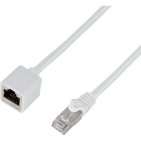 LogiLink CQX091S RJ45 Netwerkkabel, patchkabel CAT 6A S/FTP 10.00 m Wit Vlambestendig, Halogeenvrij, Afscherming gevlochten 1 stuk(s)