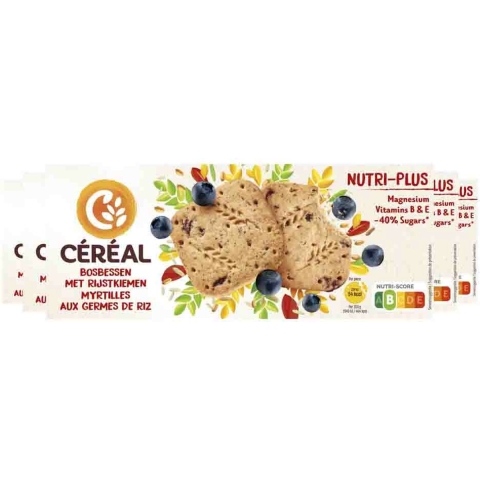 5x Céréal Koekjes Bosbessen Rijstkiemen 140 gr