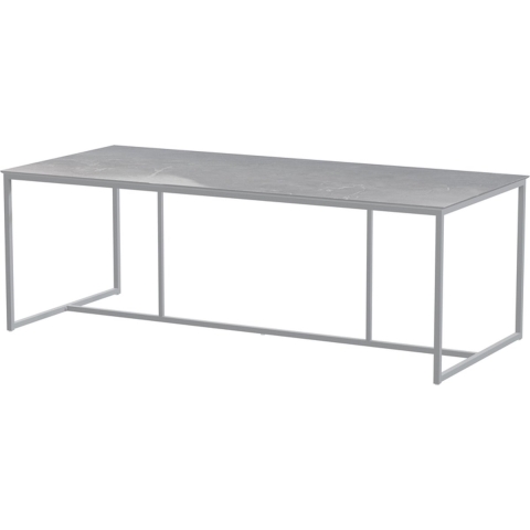 Quatro Tafelframe Frost Grey met Ceramic Light Grey Tafelblad 220 x 95 cm - 4so