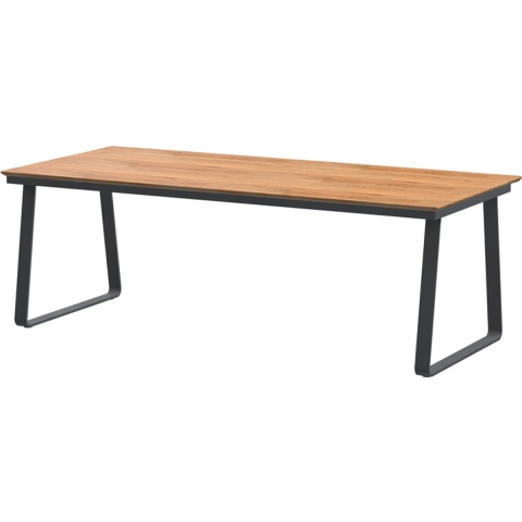 Konos Tafelframe Antracite met Teak Tafelblad 220 x 95 cm - 4so
