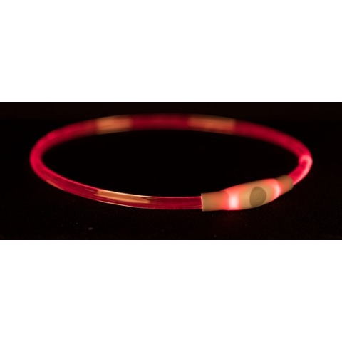 Trixie Halsband Usb Flash Light Lichtgevend Oplaadbaar Tpu Rood - 40X0.8 CM