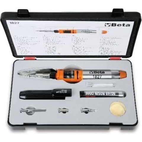 Beta gassoldeer apparaat met 7 toebehoren in koffer met polyethyleen inleg 1827/K - 018270100
