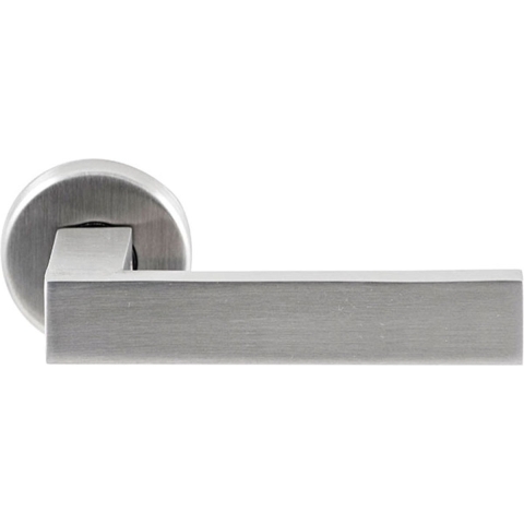 Hard Brass | Shuffle Deurkruk Seattle RR Inox Geborsteld RVS Op Rond | Rozet