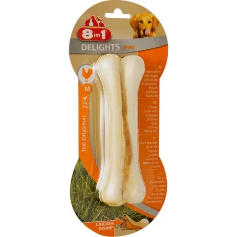 8in1 Delights Strong - Kip - Hondensnack - M
