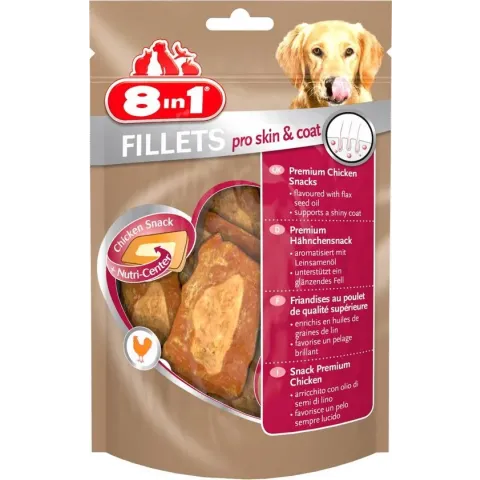 8in1 Fillets Pro Skin & Coat - Kip - Hondensnacks - 80 g