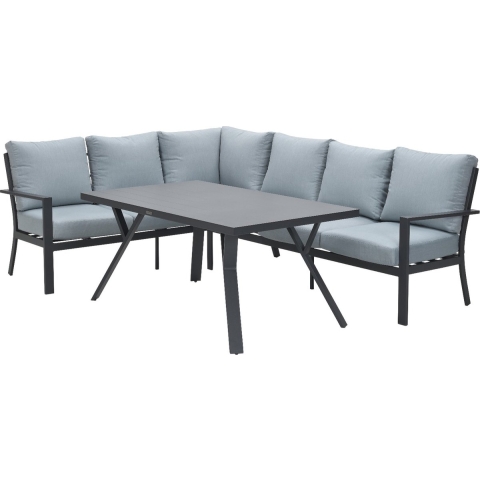 Sergio L/D set 3-dlg links carbon black/ mint grey - Garden impressions