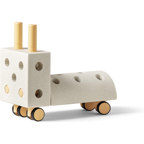 MODU Loopwagen - Tiny Ride - 10 Onderdelen - 40x20x36 cm - Zand  - MODU - OneSize - Activiteitenspeelgoed