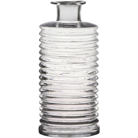 Glazen stijlvolle bloemenvaas transparant D14.5 en H31 cm -