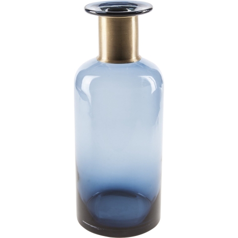 Flesvaas glas donkerblauw 12 x 30 cm -