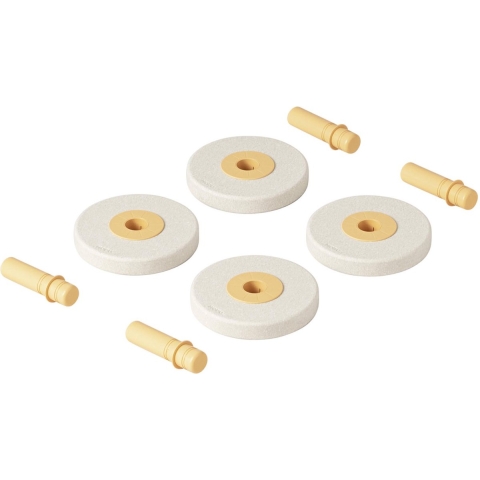 MODU 4x Foam Wheels - 4-pack - Waar Grey/Honey Yellow - MODU - OneSize - Activiteitenspeelgoed