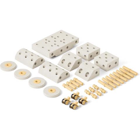 MODU Dreamer Set - 34 Onderdelen - 70x40x20 cm - Zand Grey/Honey - MODU - OneSize - Activiteitenspeelgoed