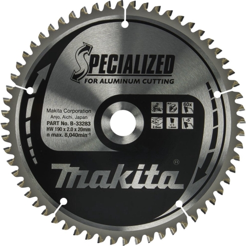 Makita Accessoires Afkortzaagblad | Aluminium | 190X20X2,0 60T -5G - B-33283
