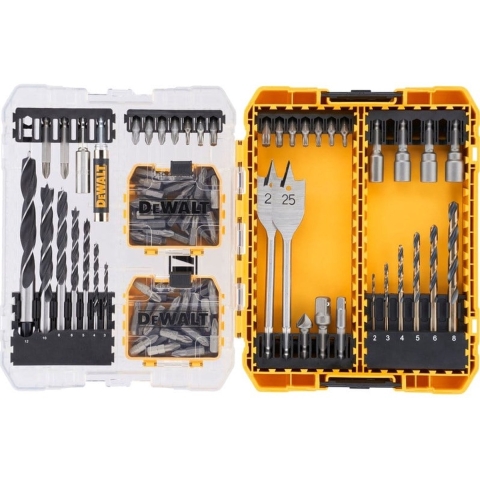 DeWalt Accessoires DT70785-QZ | 100-delige set, speedboren, hout/metaalboren, doppen, bits torx, TOUGH CASE - DT70785-QZ