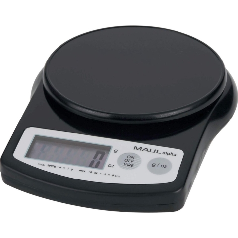 Maul MAULalpha 2000G Brievenweegschaal Weegbereik (max.) 2 kg Resolutie 1 g Zwart