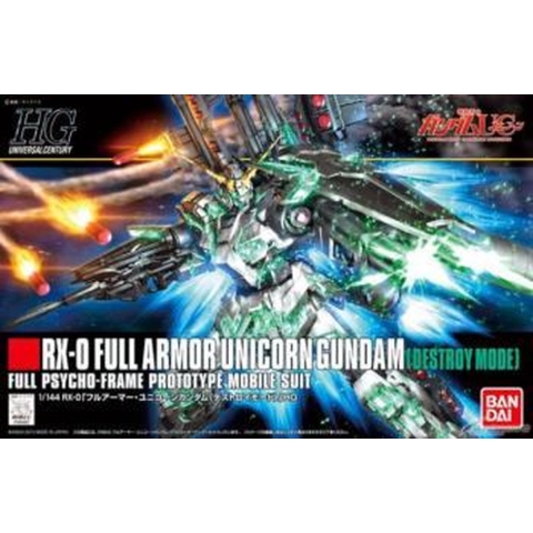 Gundam: High Grade - Full Armor Unicorn Gundam Destroy Mode 1:144 Model Kit Modelbouw
