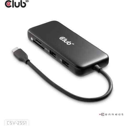 8-1 Portable Dock USB-C 10Gbps naar HDMI en DisplayPort Dockingstation