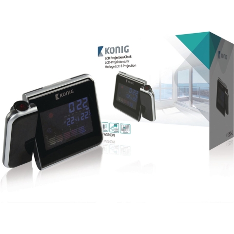 projectieklok met weersvoorspelling