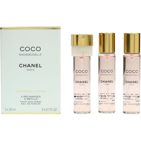 Coco Mademoiselle eau de parfum twist and spray navullingen, 3x 20 ml