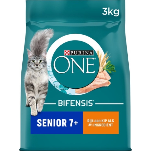 Purina ONE Senior - Kattenvoer Kip & Volkoren Granen - 3 kg