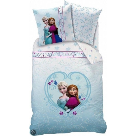 Dekbed frozen: heart 140x200/70x80 cm