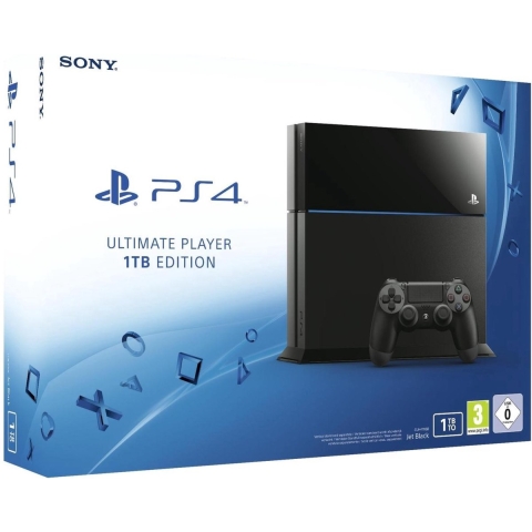 PlayStation 4, Console (Classic Black) Ultimate Player 1 TB Edition PS4