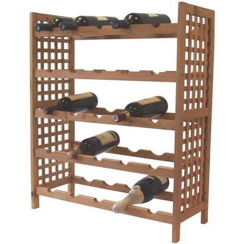 Houten wijnrek, 25 flessen