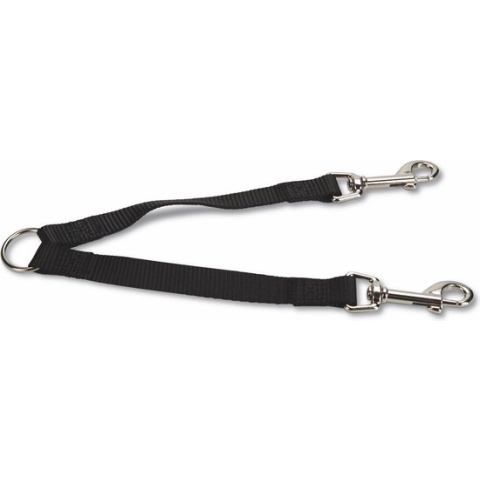 Beeztees nylon koppelstuk duo zwart 2x17,5x15