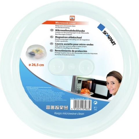 Scanpart magnetron deksel - 26.5 cm doorsnede - 7 cm hoog - Transparant - Magnetrondeksel - Hittebestendig tot 110 graden