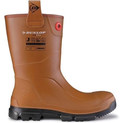 Dunlop LJ2HR48FL Werklaars | RIGPRO | Gevoerd | Bruin | Maat 43 8713197053385
