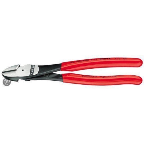 Knipex Kracht-Zijsnijtang | 180 mm Lengte | Kunststof Bekleed | Zwart Geatramenteerd - 74 01 180 SB