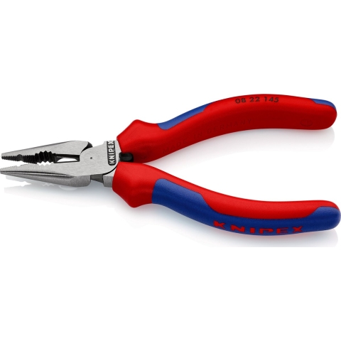 Knipex Spitse kombitang | Meer-componentengrepen | Zwart geatramenteerd | Lengte 145 mm | Zelfbedieningskaart/blister - 08 22 145 SB