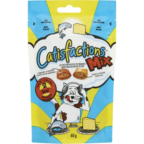 Catisfactions Kattensnoepjes - Mix - Zalm/Kaas - Kattensnack - 60 g