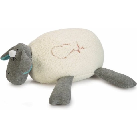 Beeztees Puppy Heartbeat - Hondenknuffel - Wit/Grijs - 35x20x14 cm