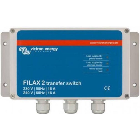 Victron Energy Filax 2 Transfer Switch CE 230V/50Hz-240V/60Hz Afstandsbediening SDFI0000000 255 mm x 120 mm x 75 mm