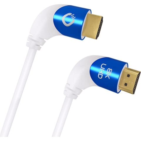 Oehlbach: Ultra high-speed HDMI kabel 90°-stekker - 3M - Wit