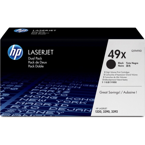 49X Black Dual Pack Toner (Q5949XD) Toner
