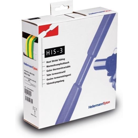 HellermannTyton 308-30907 Krimpkous zonder lijm Groen, Geel 9 mm 3 mm Krimpverhouding:3:1 5 m
