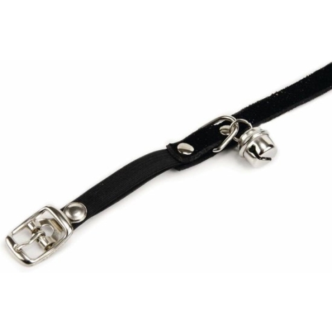 kattenbandje suede - Zwart