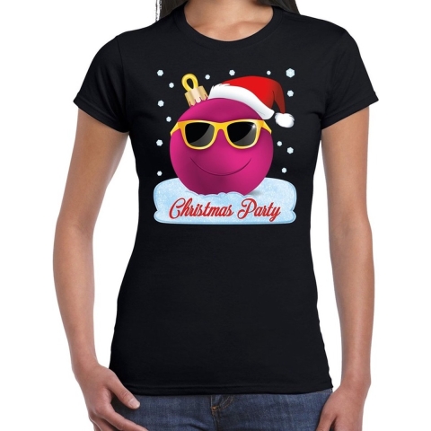 Fout t-shirt Christmas party zwart voor dames XL -