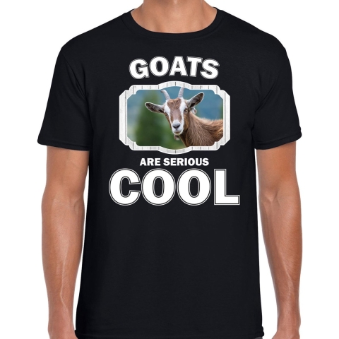 Dieren geit t-shirt zwart heren - goats are cool shirt M -