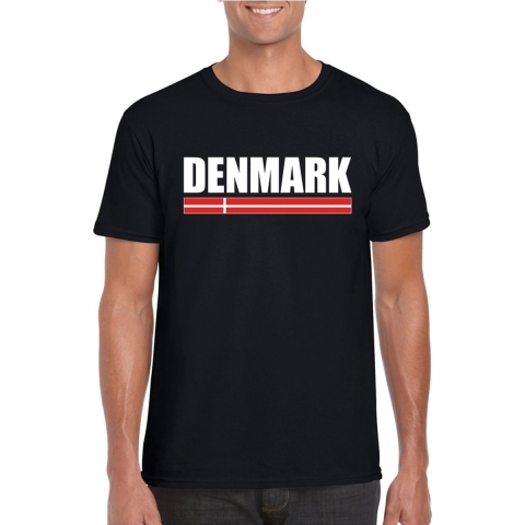 Zwart Denemarken supporter t-shirt voor heren 2XL -
