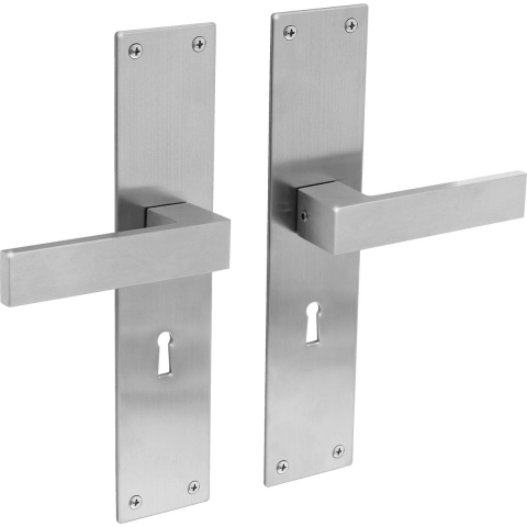 Intersteel Deurkruk Amsterdam met schild 250x55x2mm rvs geborsteld