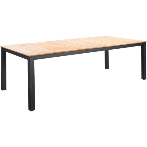 Arashi dining table 220x100cm. alu dark grey/teak - Yoi