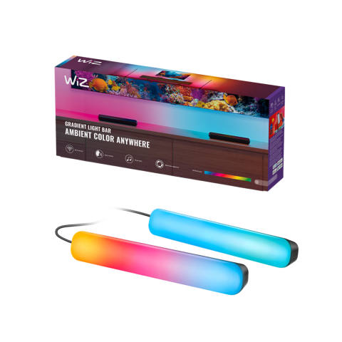 WIZ Gradient Light Bars - WIZ Entertainment Rgbic: Meerdere Kleuren Tegelijk Eenvoudige Installatie 30 Cm Slimme Binnenarmatuur Meerkleurig