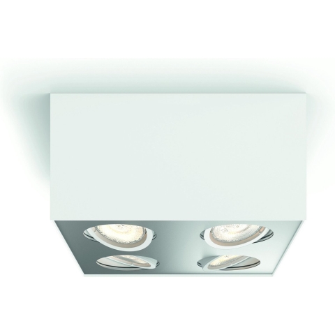 Philips Box opbouwspot - 4-lichts - wit