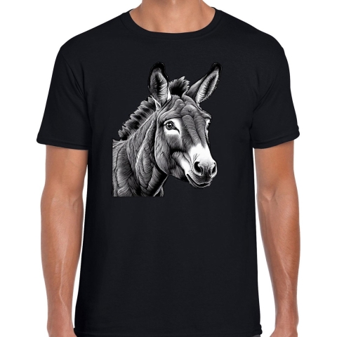 Cadeau T-shirt heren - boerderijdieren liefhebber - zwart - ezel 2XL -