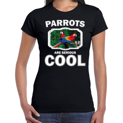Dieren papegaai t-shirt zwart dames - parrots are cool shirt M -