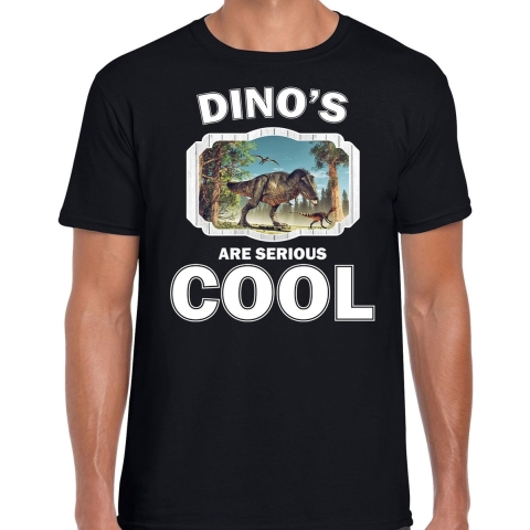 Dieren t-rex dinosaurus t-shirt zwart heren - dinosaurs are cool shirt L -