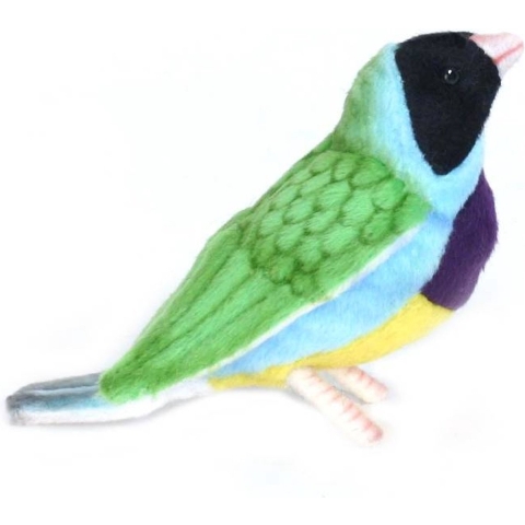 Hansa pluche tropische Gouldamadine vogel knuffel 11 cm -